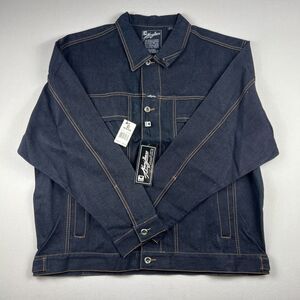 Karl Kani Jeans Jacket Mens 2XL Dark Indigo Denim Button Front Hip Hop Style Y2K
